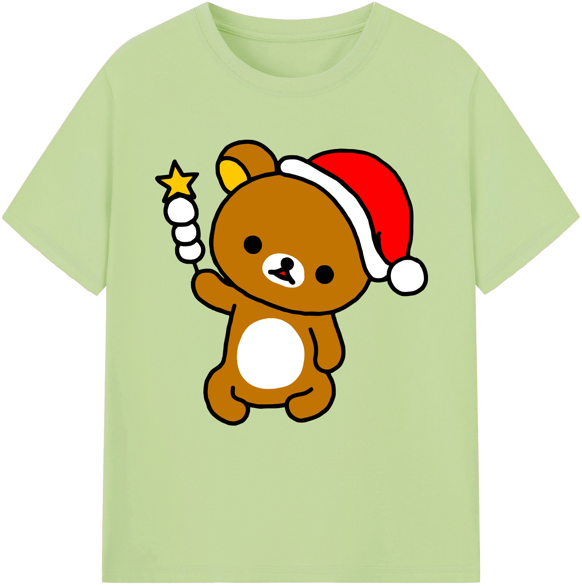 （画像用） リラックマ リラックマ キイロイトリ Rilakkuma Korilakkuma Kiiroitori 綿100％半袖Tシャツ（フロントプリント）
